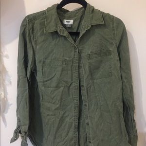 Old navy green button up